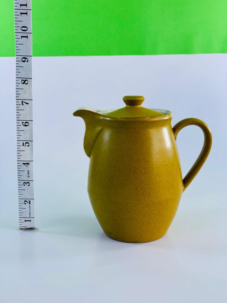 Vintage Mustard Yellow Ceramic Teapot – Mid-Century Modern Style