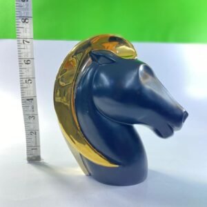 Vintage Chia Italy Horse Head Ceramic Vase – Blue & Gold Mid-Century Style