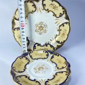 Vintage Ornate Gold & Cobalt Decorative Plates – Set of 2