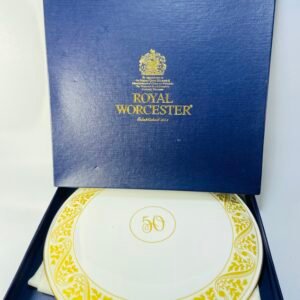 Royal Worcester 50th Anniversary Commemorative Porcelain Plate – Boxed