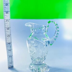 Vintage Cut Crystal Glass Mini Pitcher / Jug with Handle