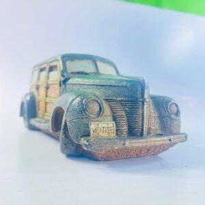 Vintage Classic Wooden Panel Car Figurine – Retro Antique Style