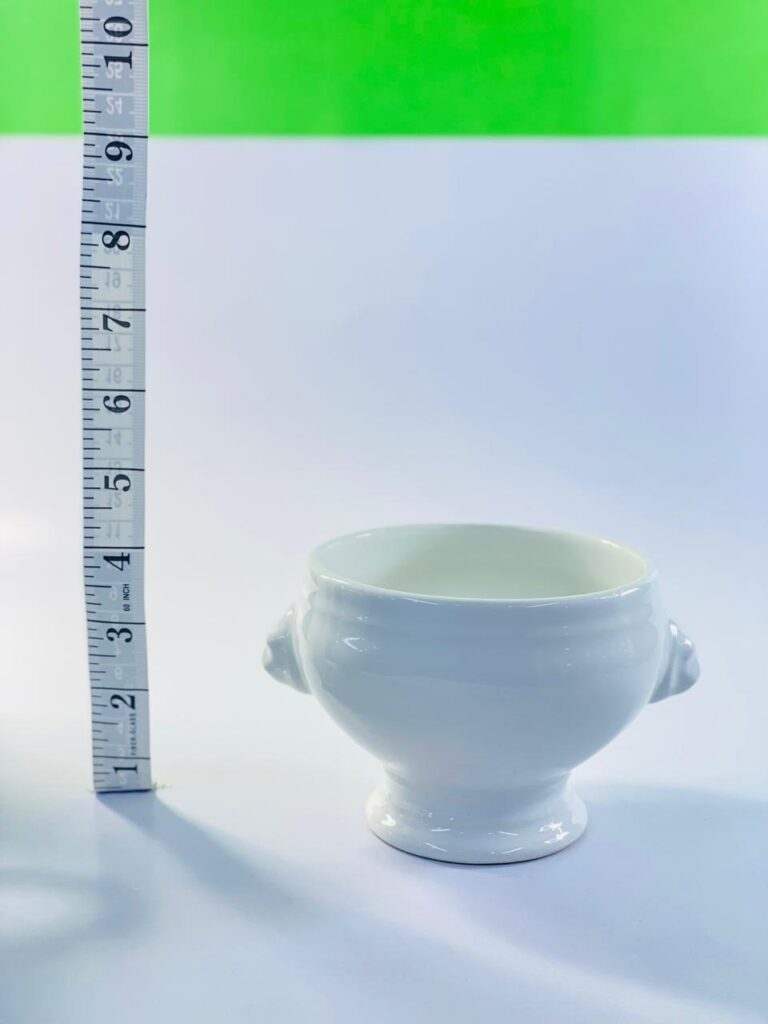 Vintage White Pedestal Bowl with Side Handles – Classic Ceramic Serving Dish