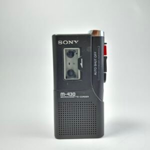 Sony M-430 Microcassette-Corder Vintage Voice Recorder Auto Shut Off Silver/Grey