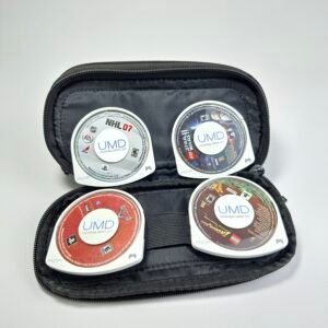 Official Sony PSP Travel Case Pouch Lot with 4 UMD Games Lego Star Wars Cars