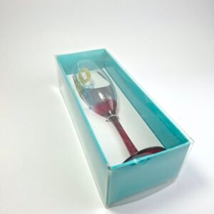 50th Birthday Glitter Champagne Flute Glass Gift Wishes NIB Decorative Purple