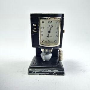Vintage Mini Espresso Coffee Machine Clock Diecast Metal Miniature JAS Quartz
