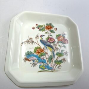 Vintage Wedgwood Kutani Crane Bone China Octagonal Pin Dish Trinket Tray England