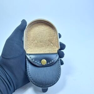 Vintage Black Leather Horseshoe Coin Purse Pocket Change Holder Retro Vintage